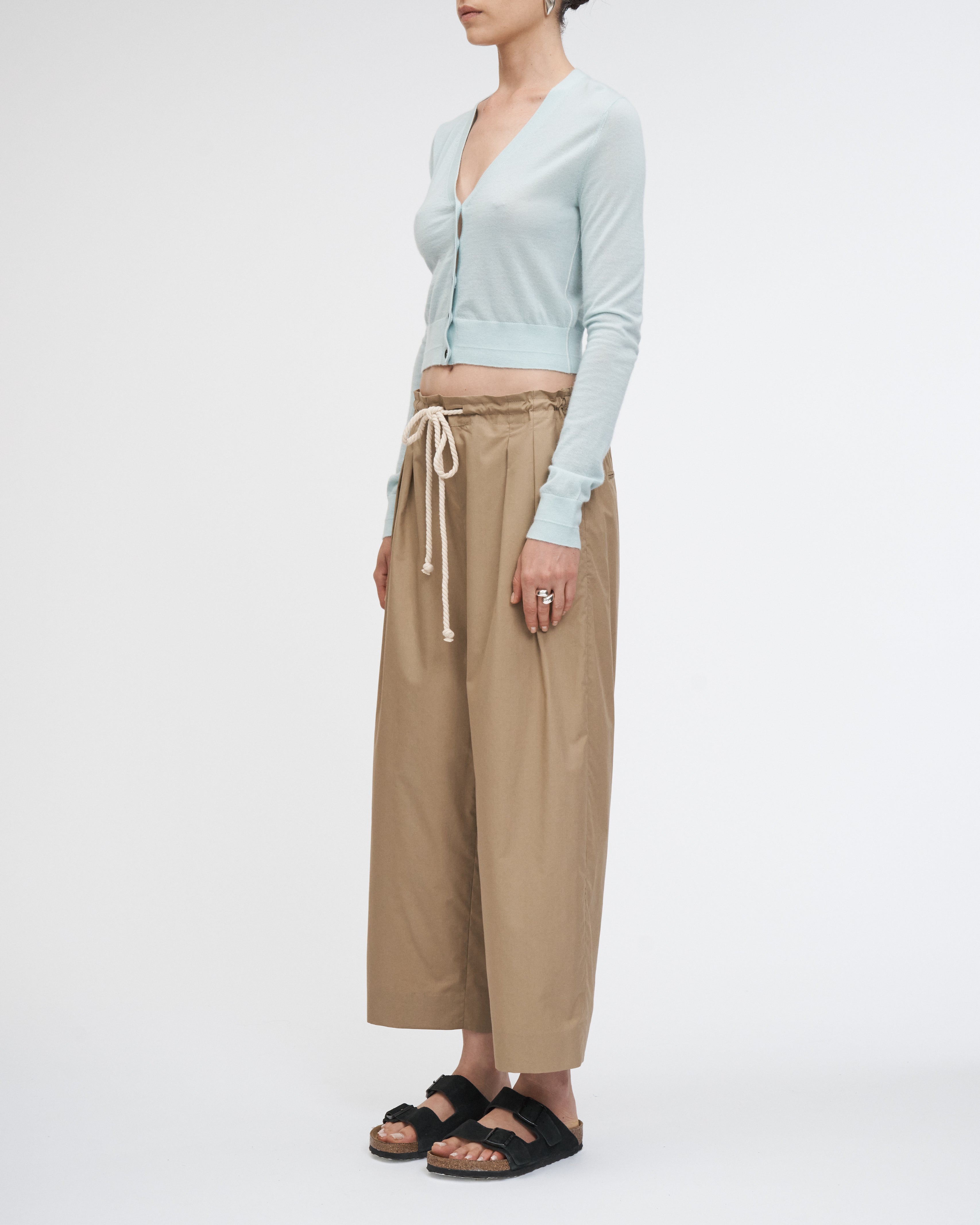 Drawstring Pleat Front Pant