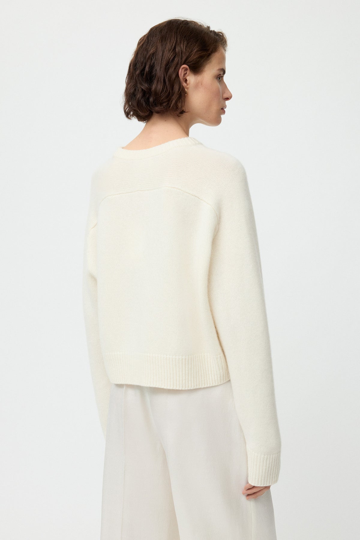 Cashmere Crew in Feather White