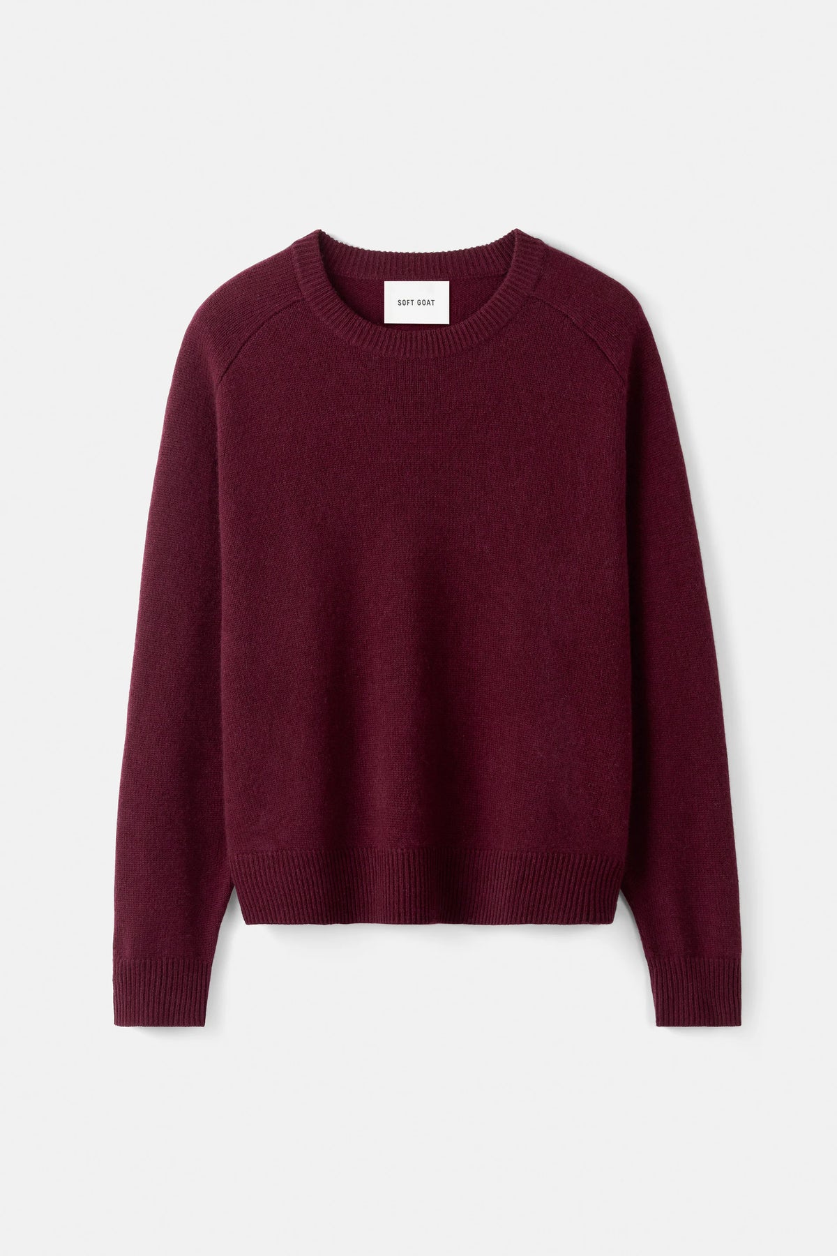 Boyfriend Cashmere Crewneck in Bordeaux