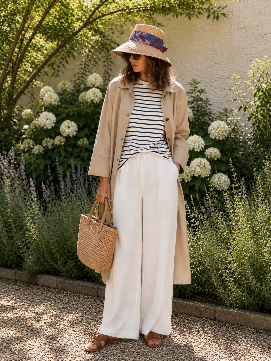 Courtney Pant in Ivory Linen