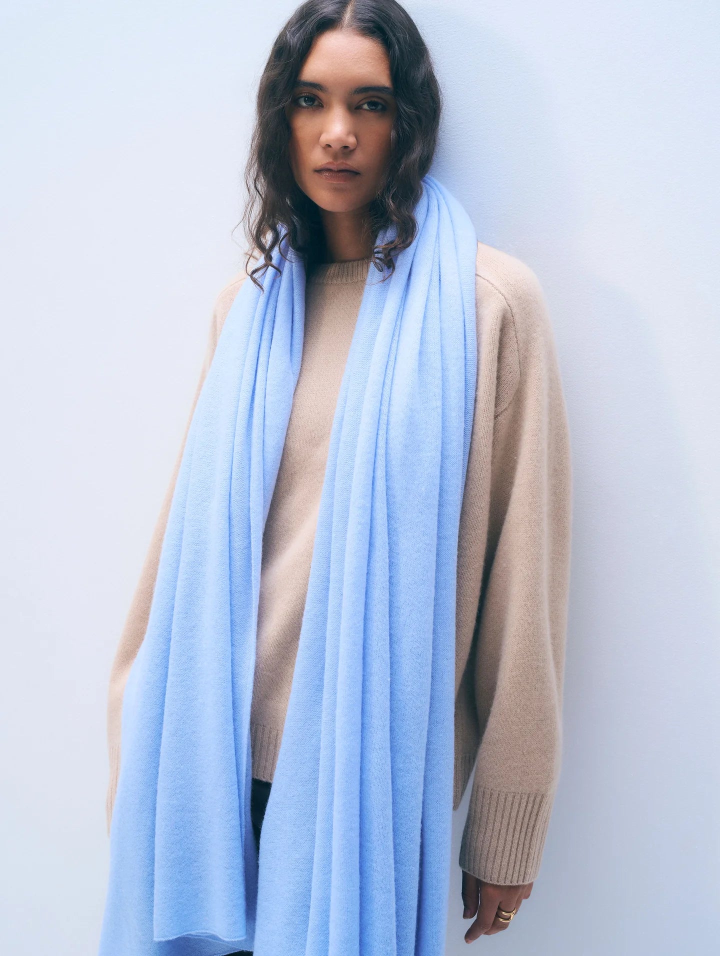 Cashmere Travel Wrap in Blue Vapor