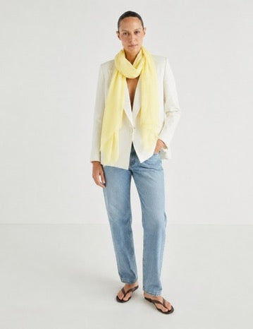 Feather Weight Cashmere Scarf in Tender Yellow
