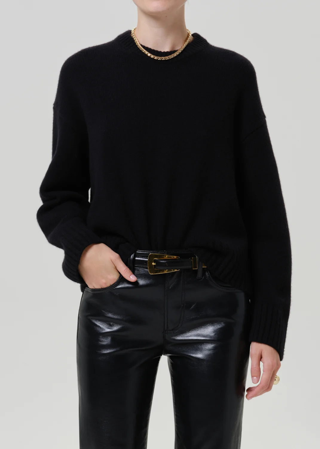 Freshman Crewneck Sweater in Black