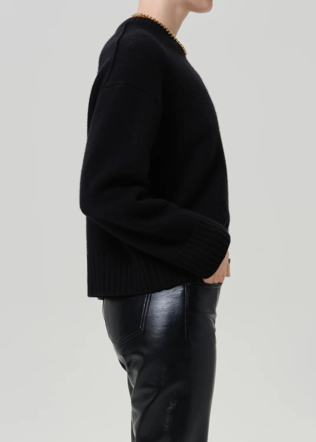 Freshman Crewneck Sweater in Black