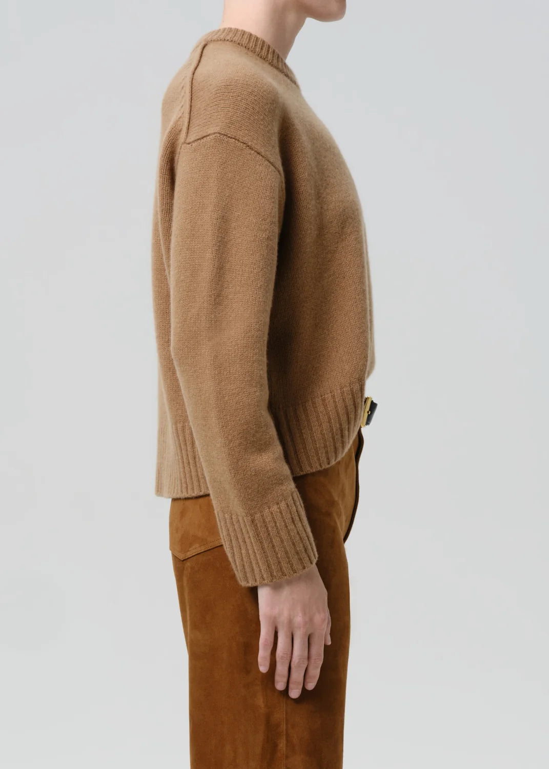 Freshman Crewneck Sweater in Camel