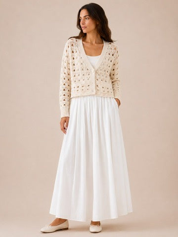 Leocadia Cardigan in White