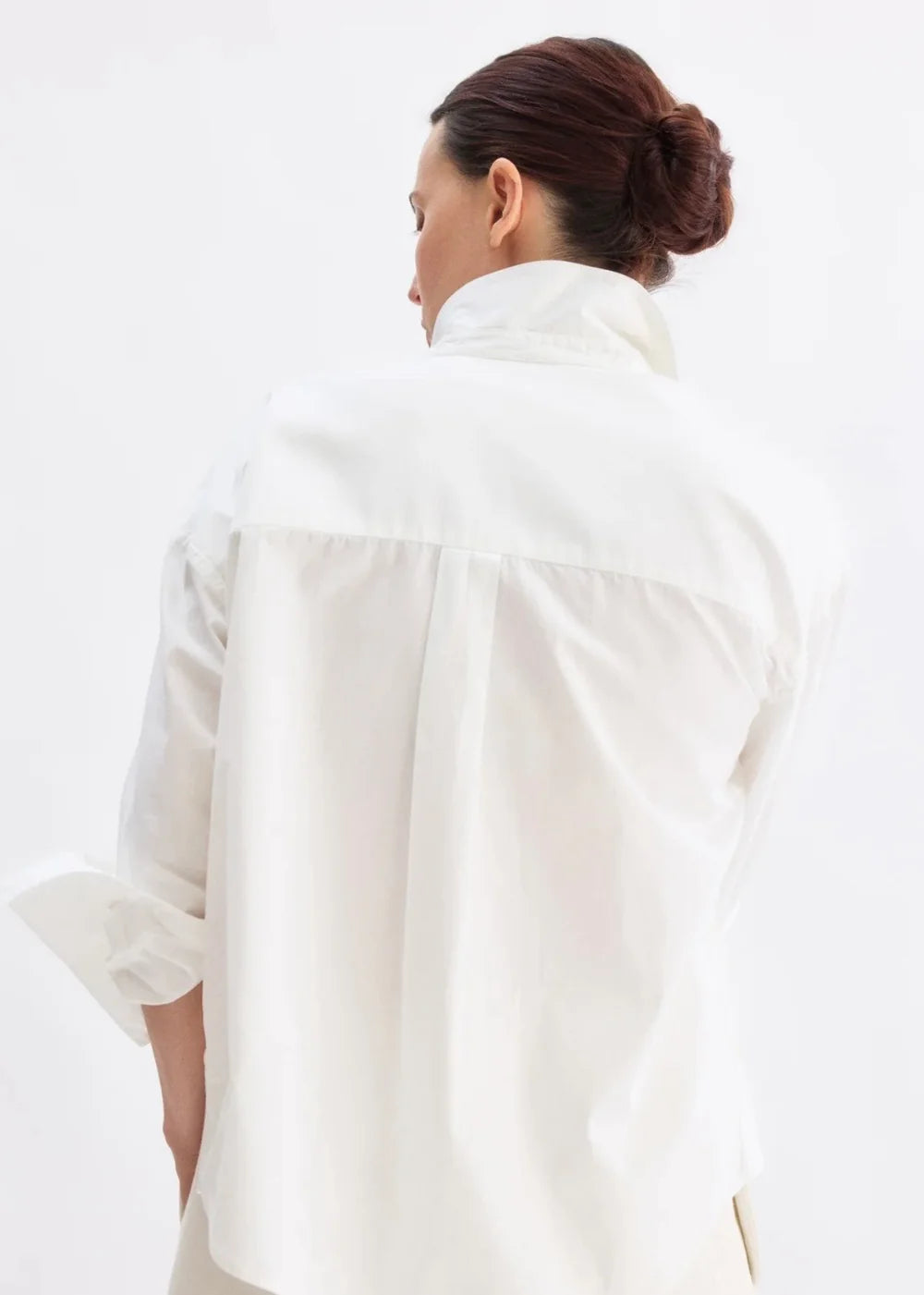Watts Side Button Shirt in White