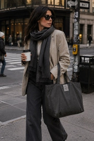 Classic Weight Cashmere Scarf 710 in Marten Brown
