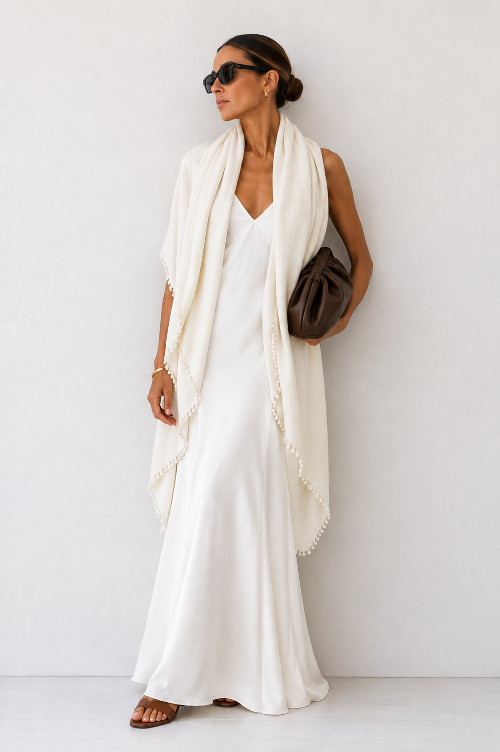 Botto Giuseppe Pin 1876 Cashmere Scarf in Off-White Melange
