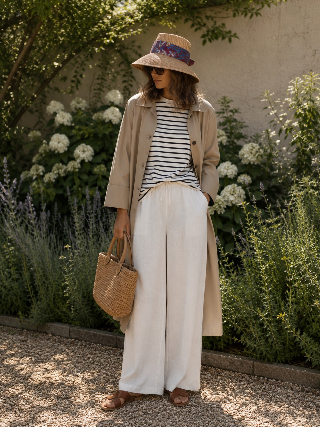 The Modern Long Sleeve in Cream/Navy