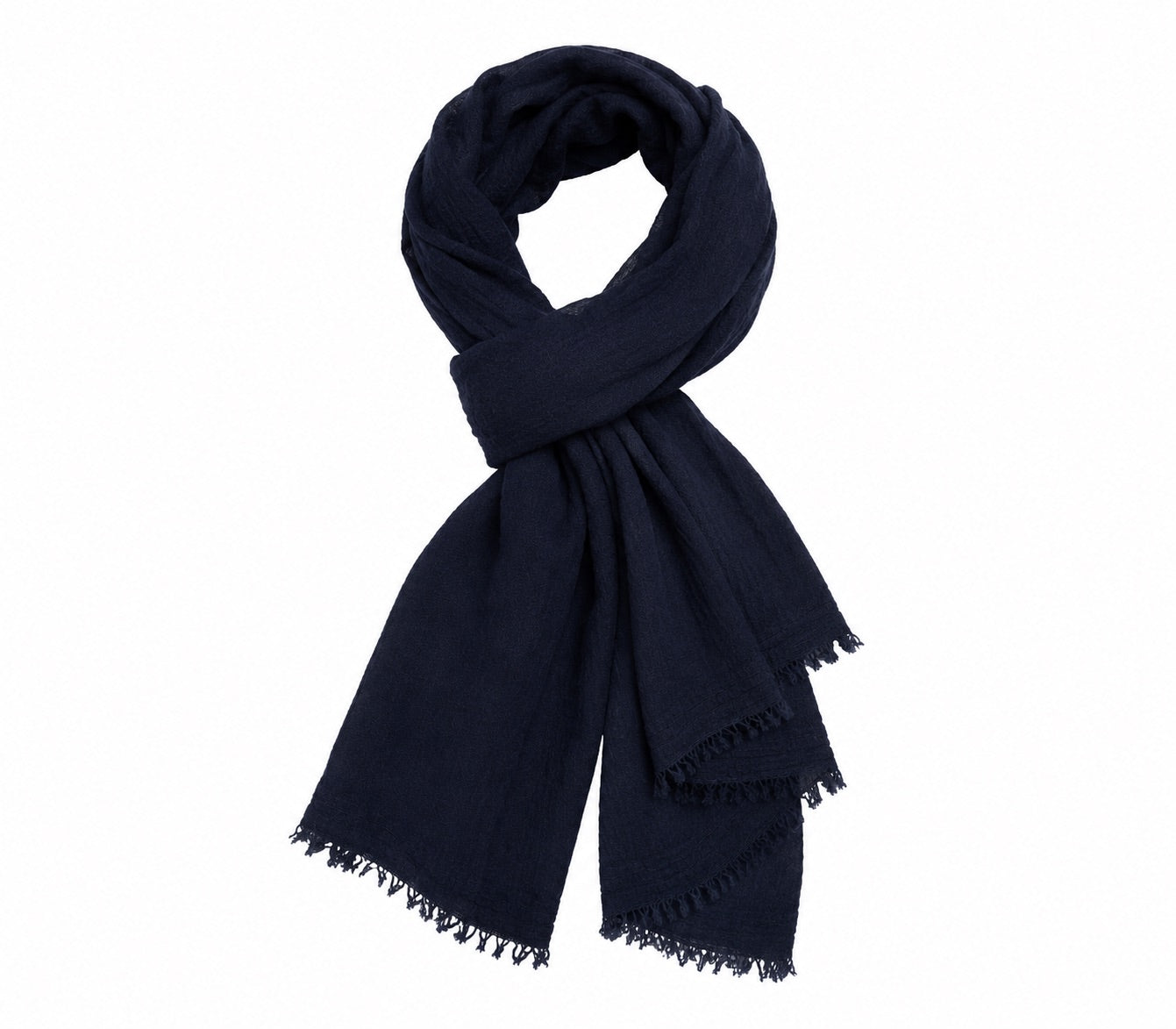 Cashmere Scarf 601 in Japanese Blue