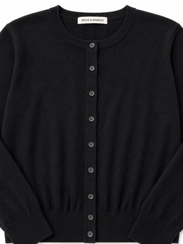Linen Blend Cardigan in Black (Last One Available, Size X-Small)