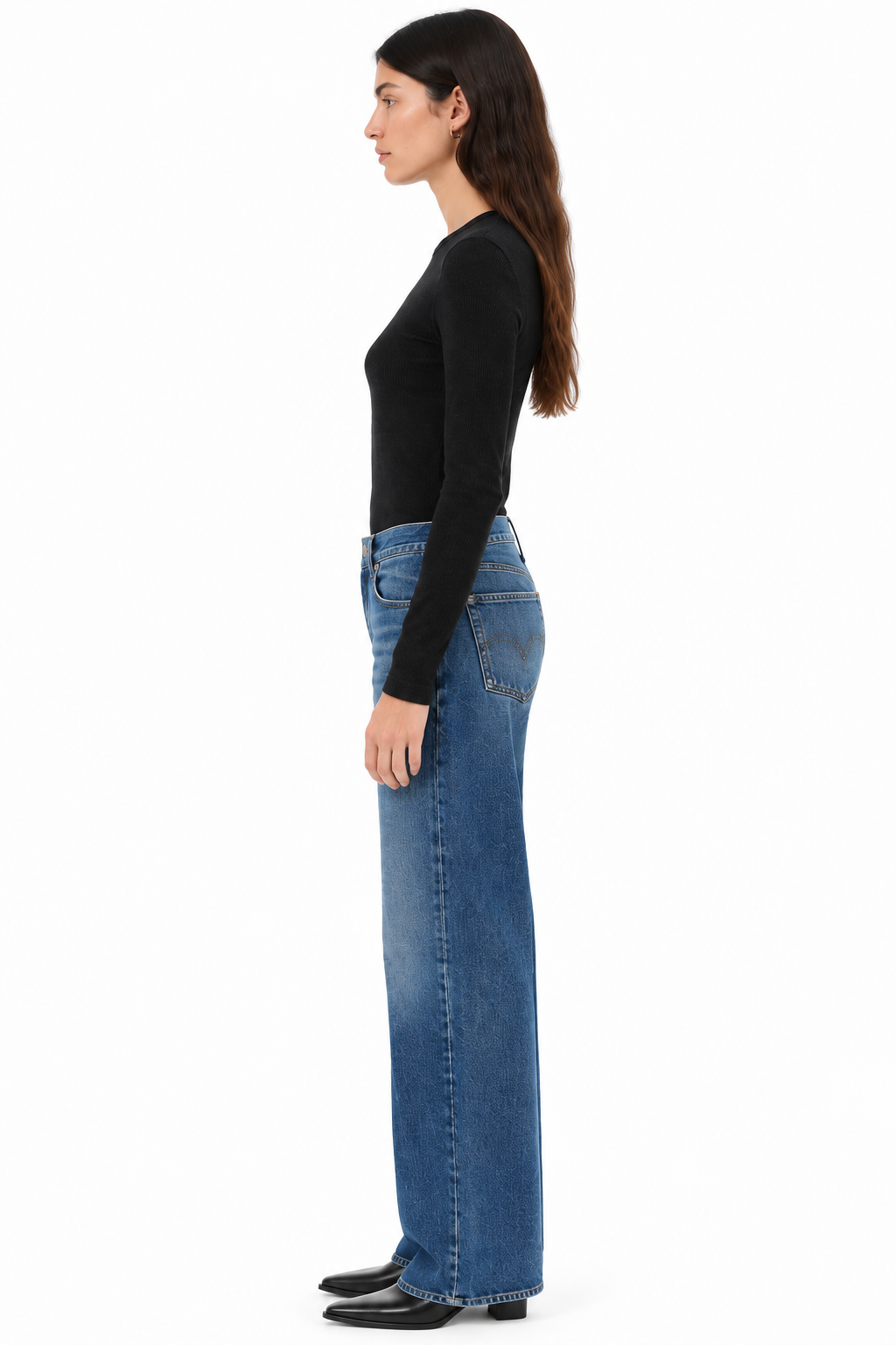 AGOLDE Delphi Slim Tee in Katniss Heathered Black
