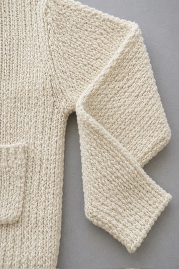Helena Cropped Double Pocket Cardigan in Gardenia
