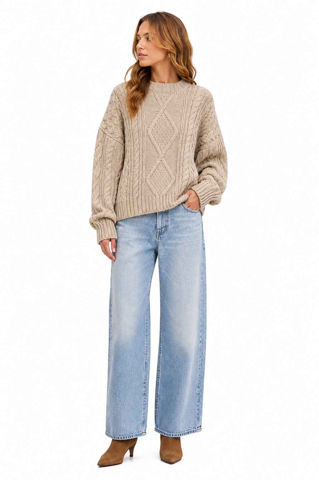 The Big Cable Sweater in Natural