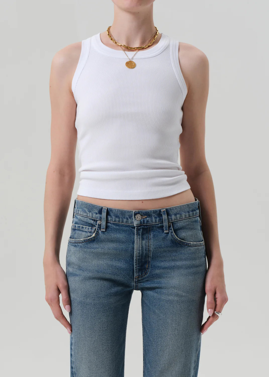Isabel Rib Tank in White
