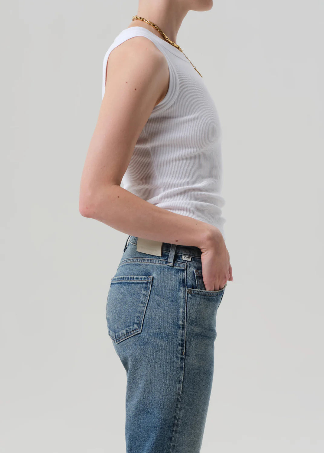 Isabel Rib Tank in White
