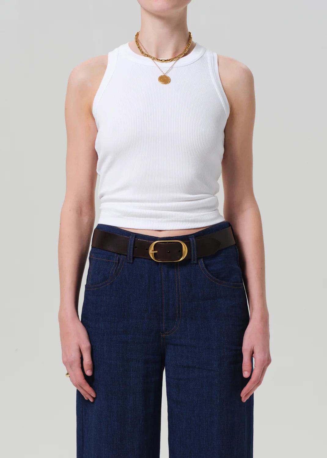 Isabel Rib Tank in White