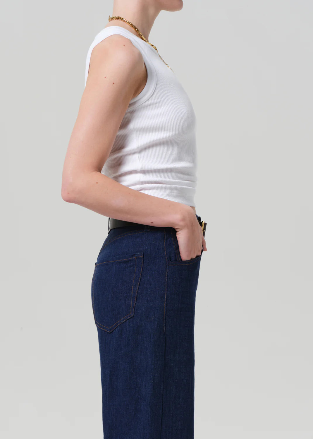 Isabel Rib Tank in White