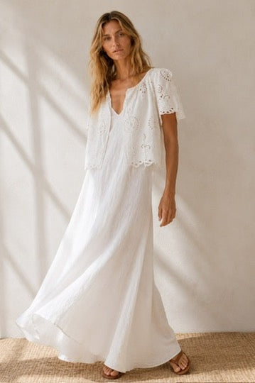 Broderie Blouse in White