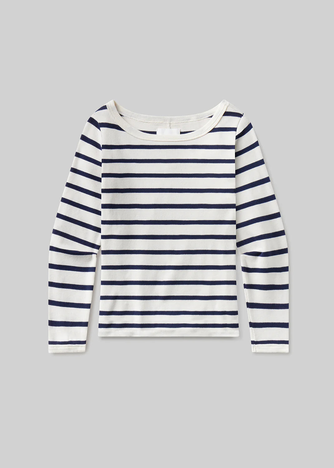 Boat Neck Slim Tee in Azure Stripe