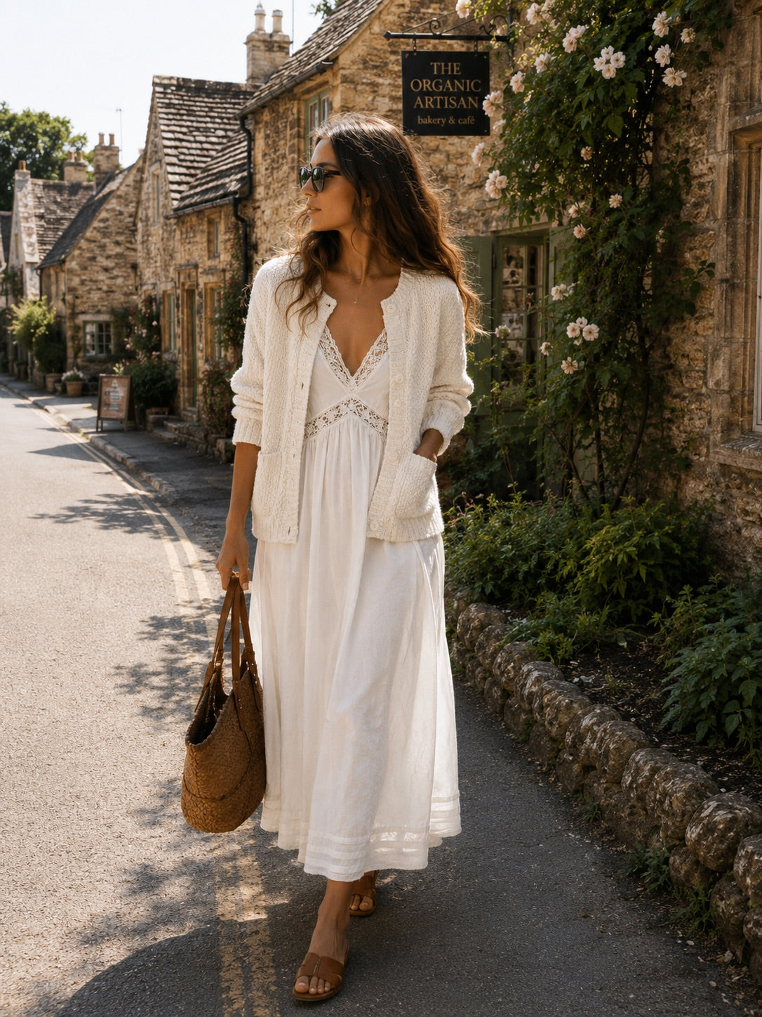 Helena Cropped Double Pocket Cardigan in Gardenia