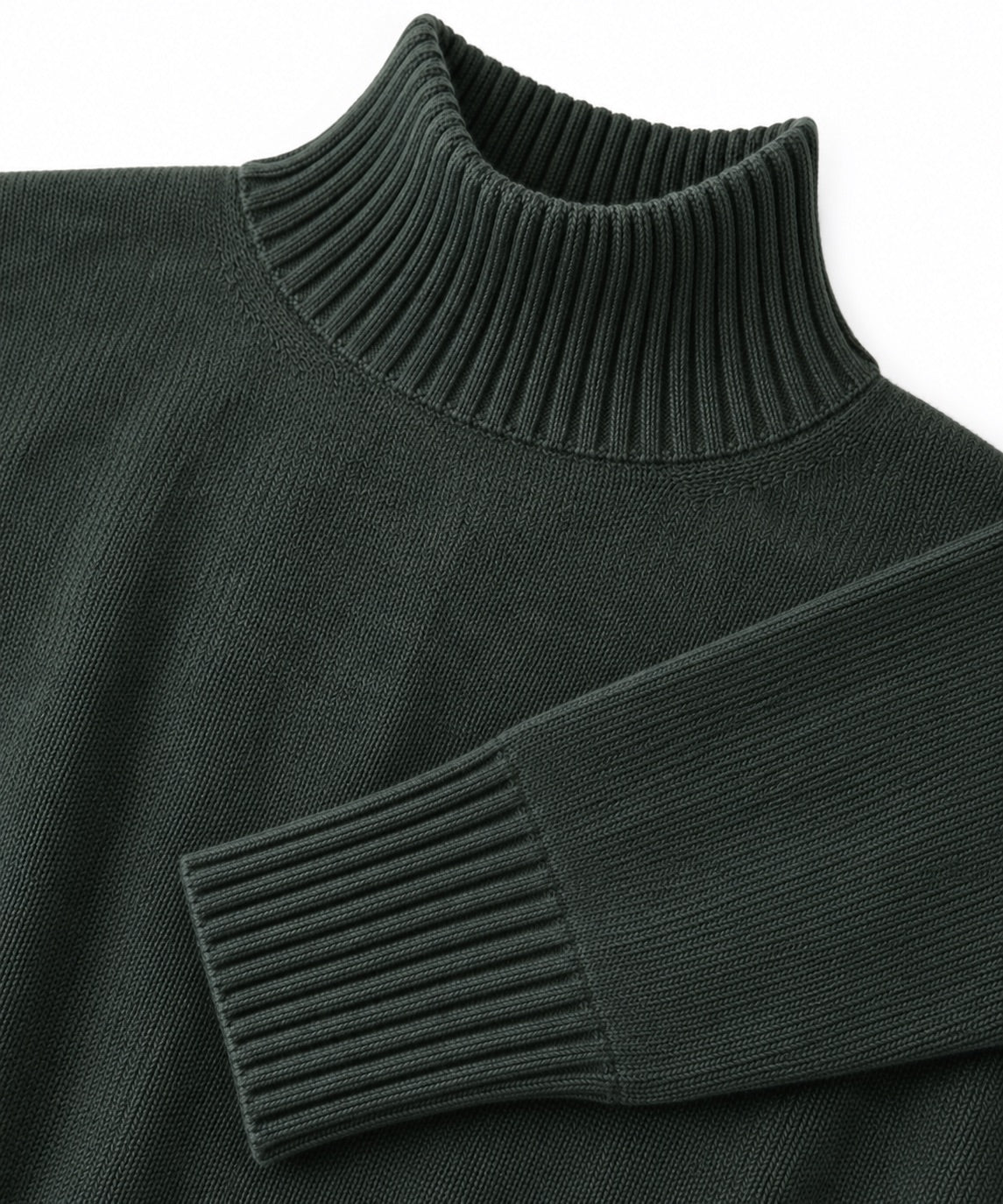 Oversized Cashmere Standneck Sweater in Deep Olive