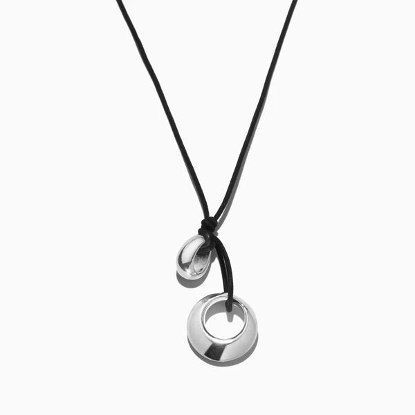 Rae Pendant in Sterling Silver, Black Suede Cord -  Pre-Order: Delivery Early November