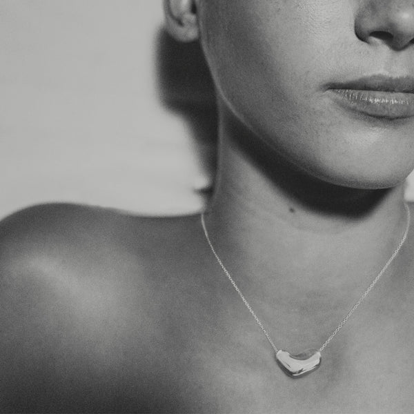 Small Sculpted Heart Pendant in Sterling Silver