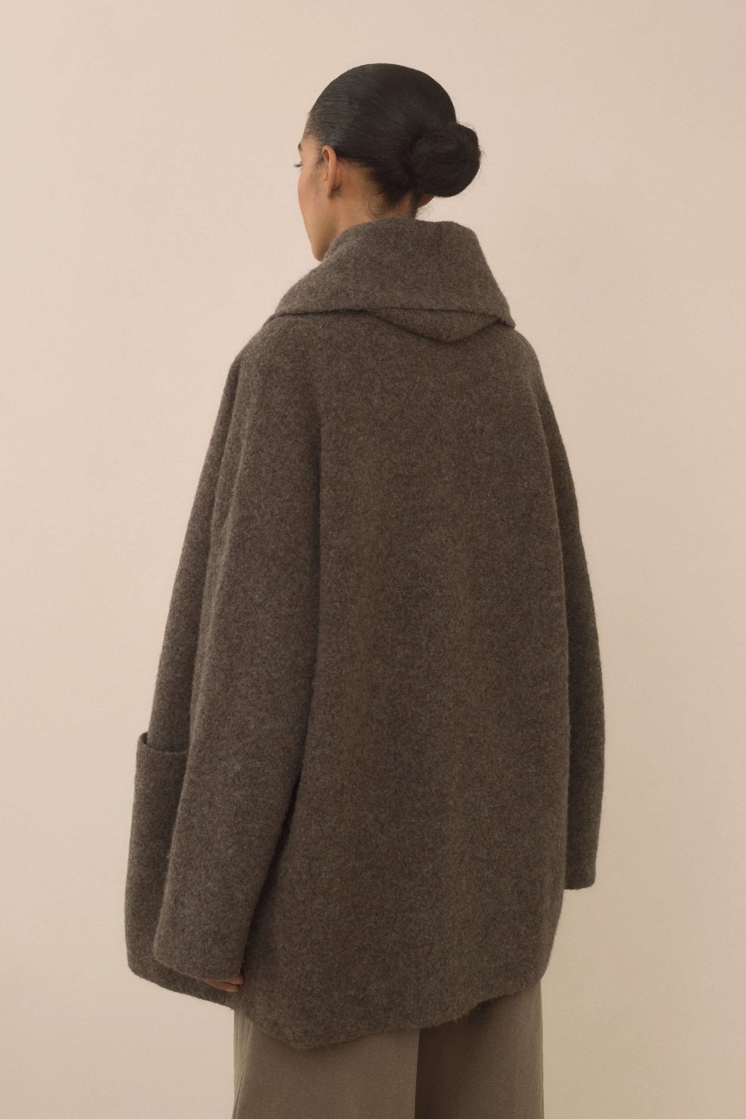 Double Face Coat in Blackened