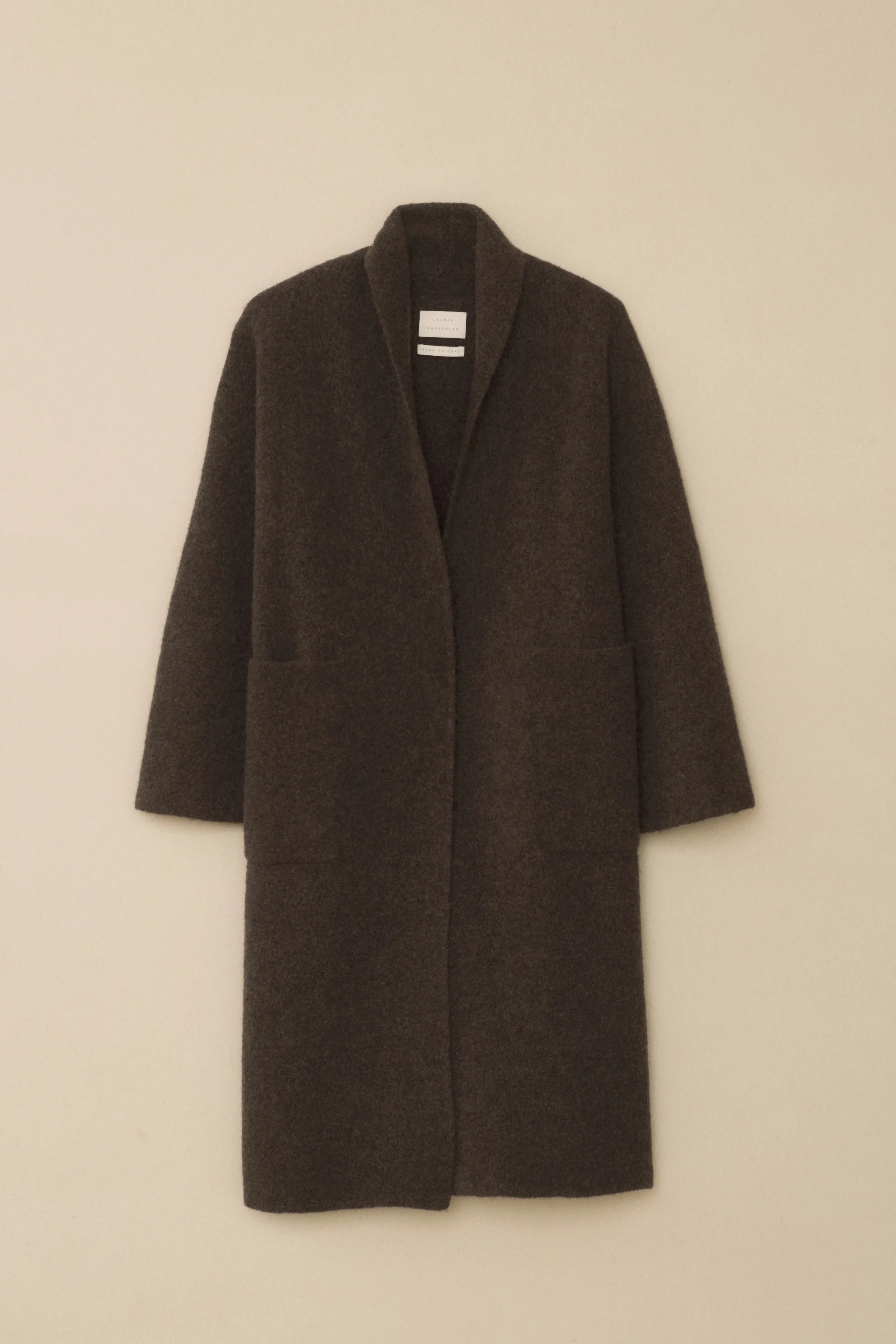 Double Face Long Coat in Blackened