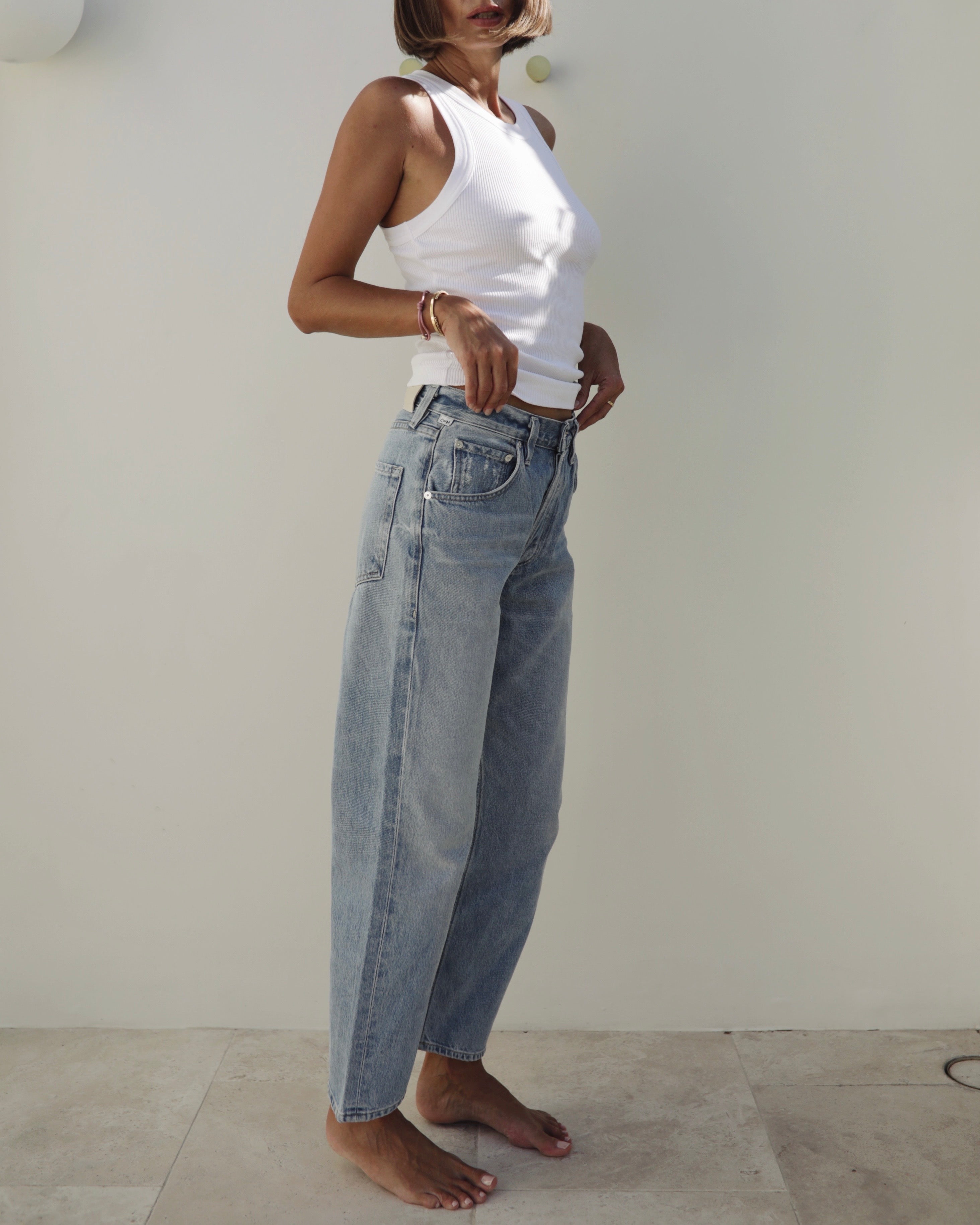 Isabel Rib Tank in White