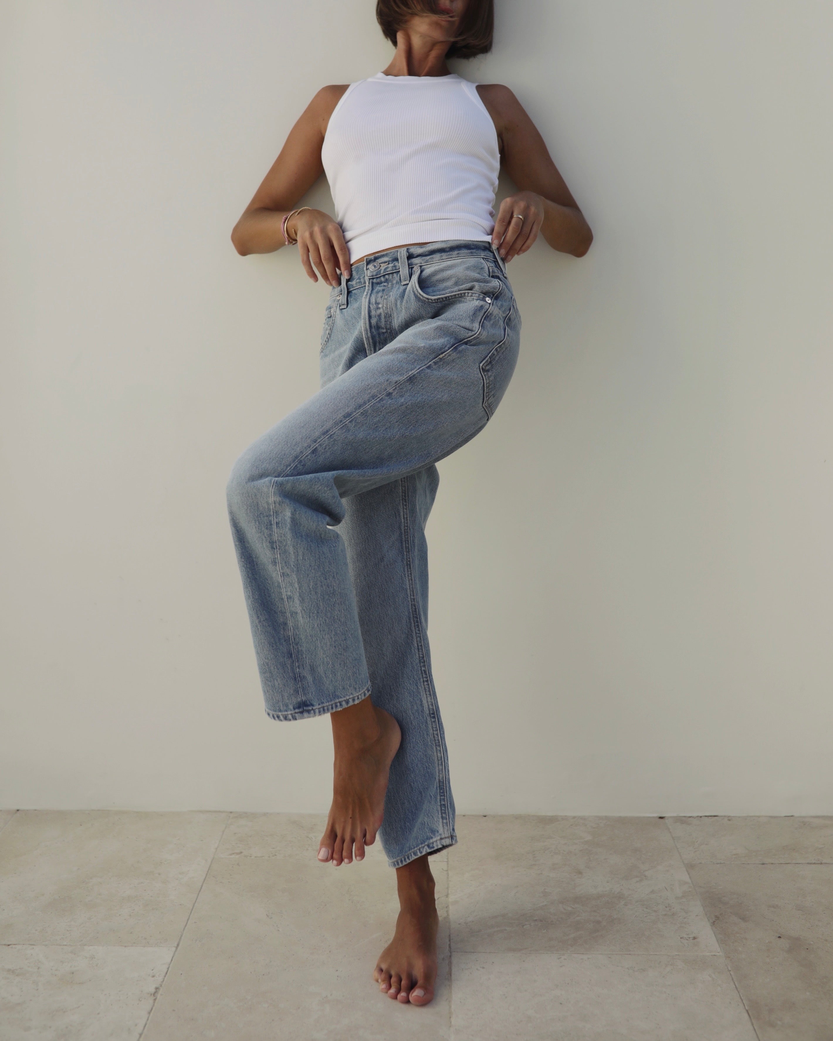 Isabel Rib Tank in White