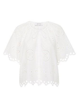 Broderie Blouse in White