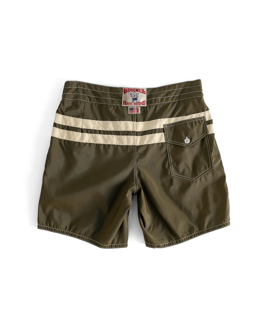 300 Comp Stripe Boardshorts in Dark Olive/Bone