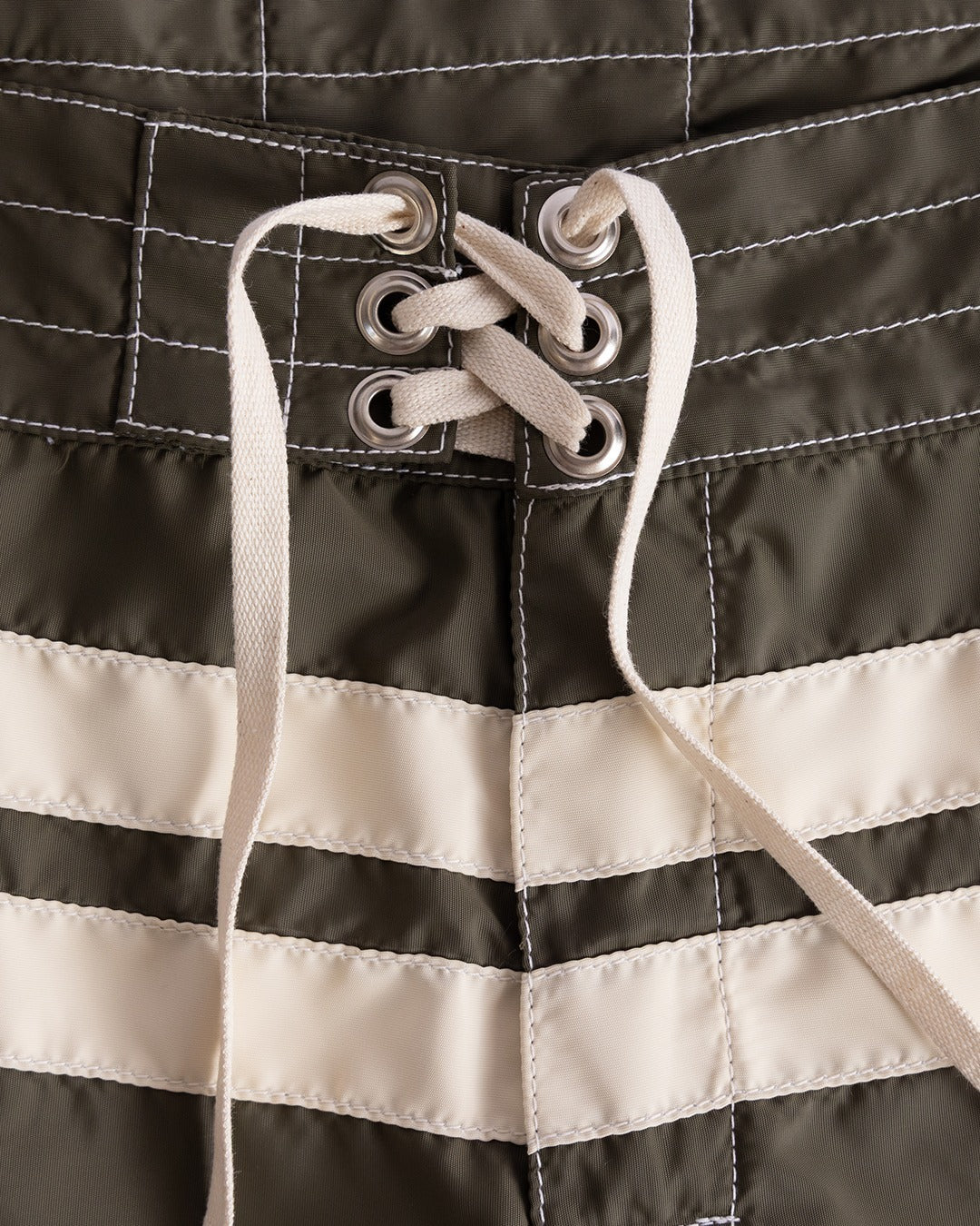 300 Comp Stripe Boardshorts in Dark Olive/Bone