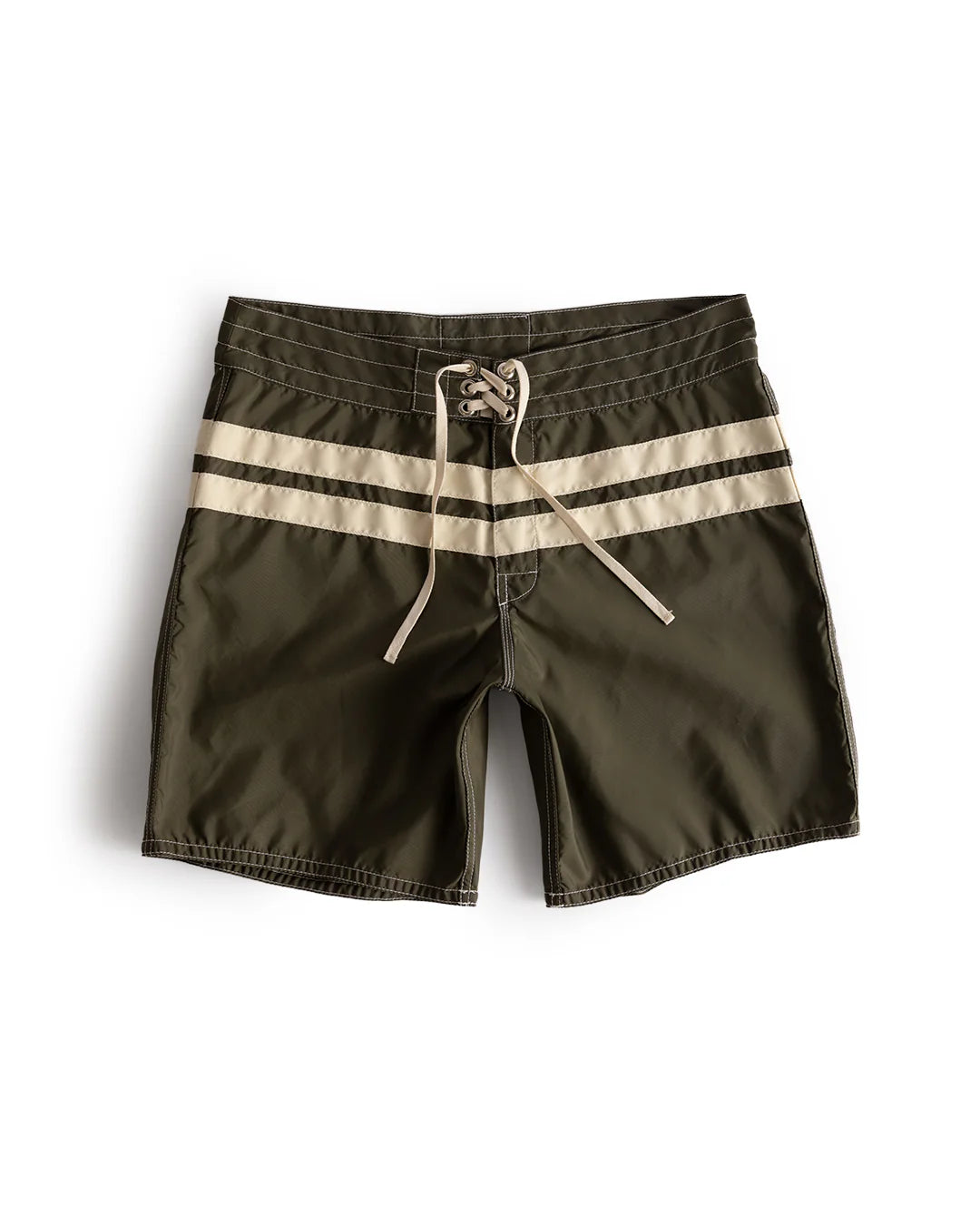 300 Comp Stripe Boardshorts in Dark Olive/Bone