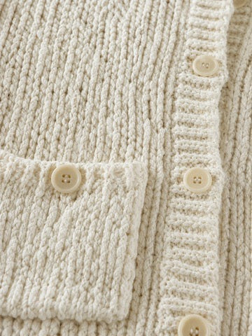 Helena Cropped Double Pocket Cardigan in Gardenia