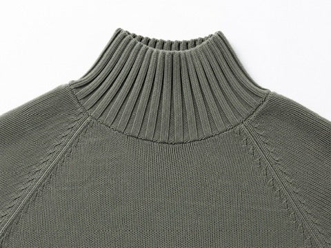 Mock Neck Sweater in Cedar Green
