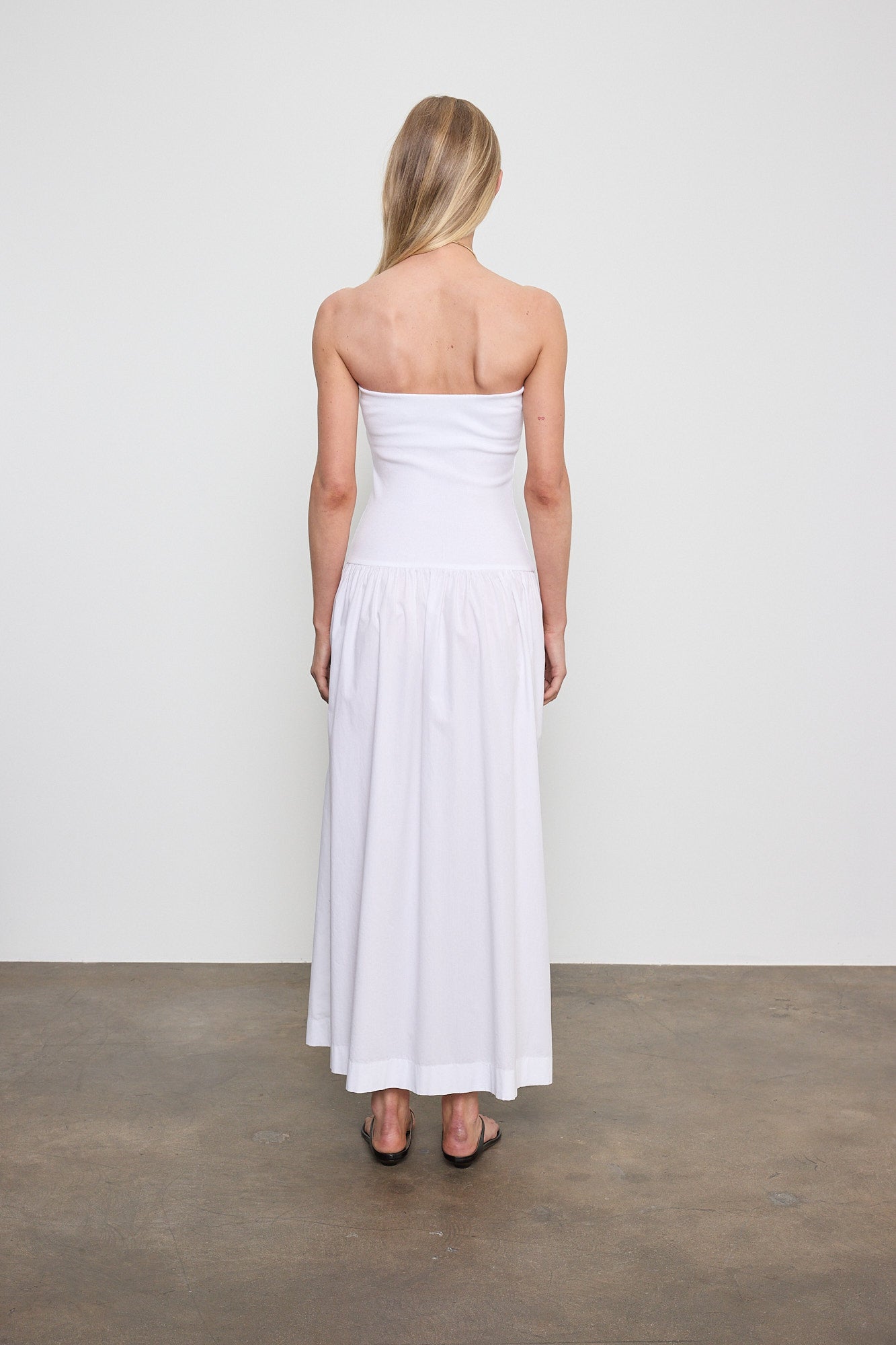 Cotton Bandeau Dress in White