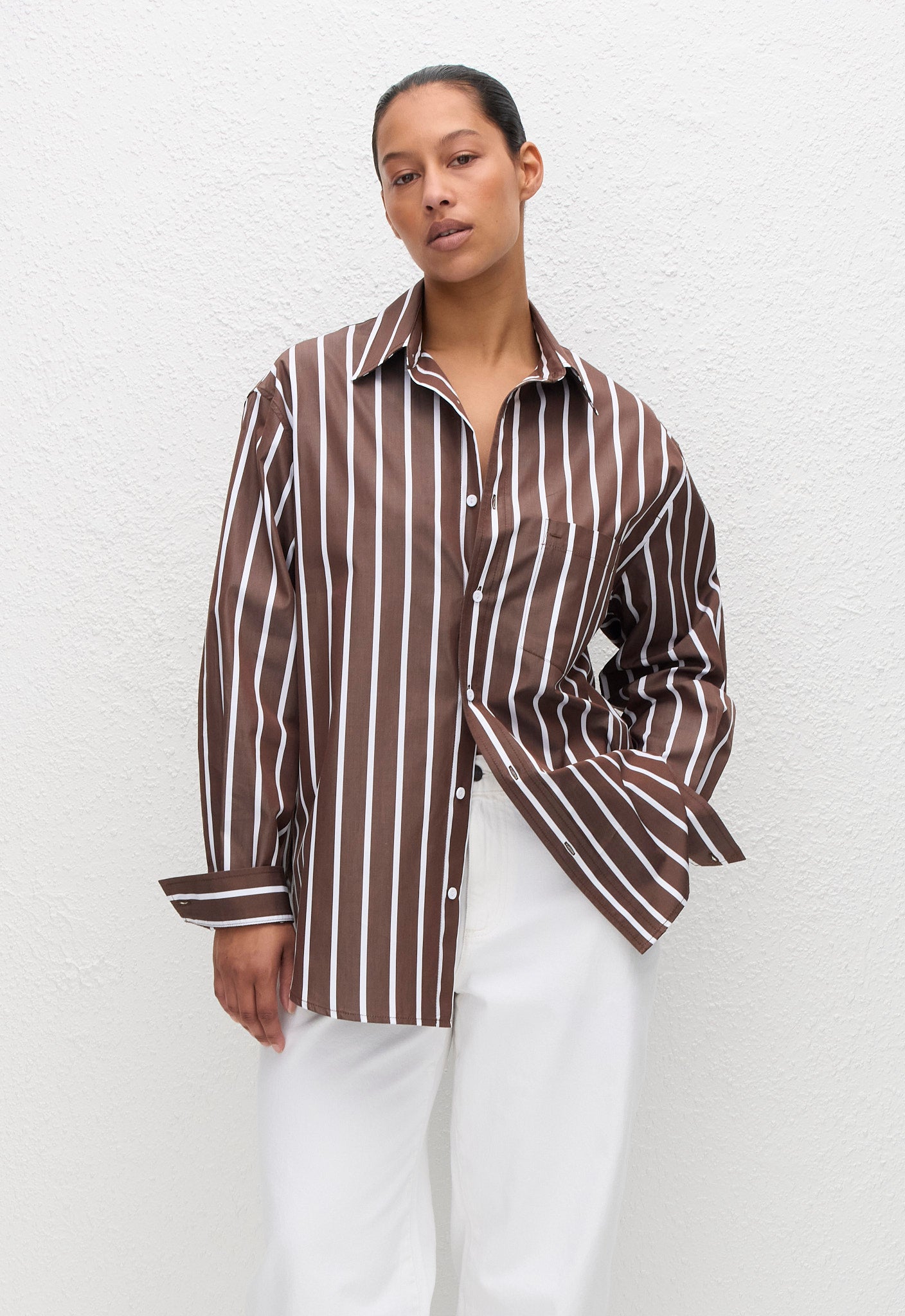 Classic Shirt in Chocolate Stripe
