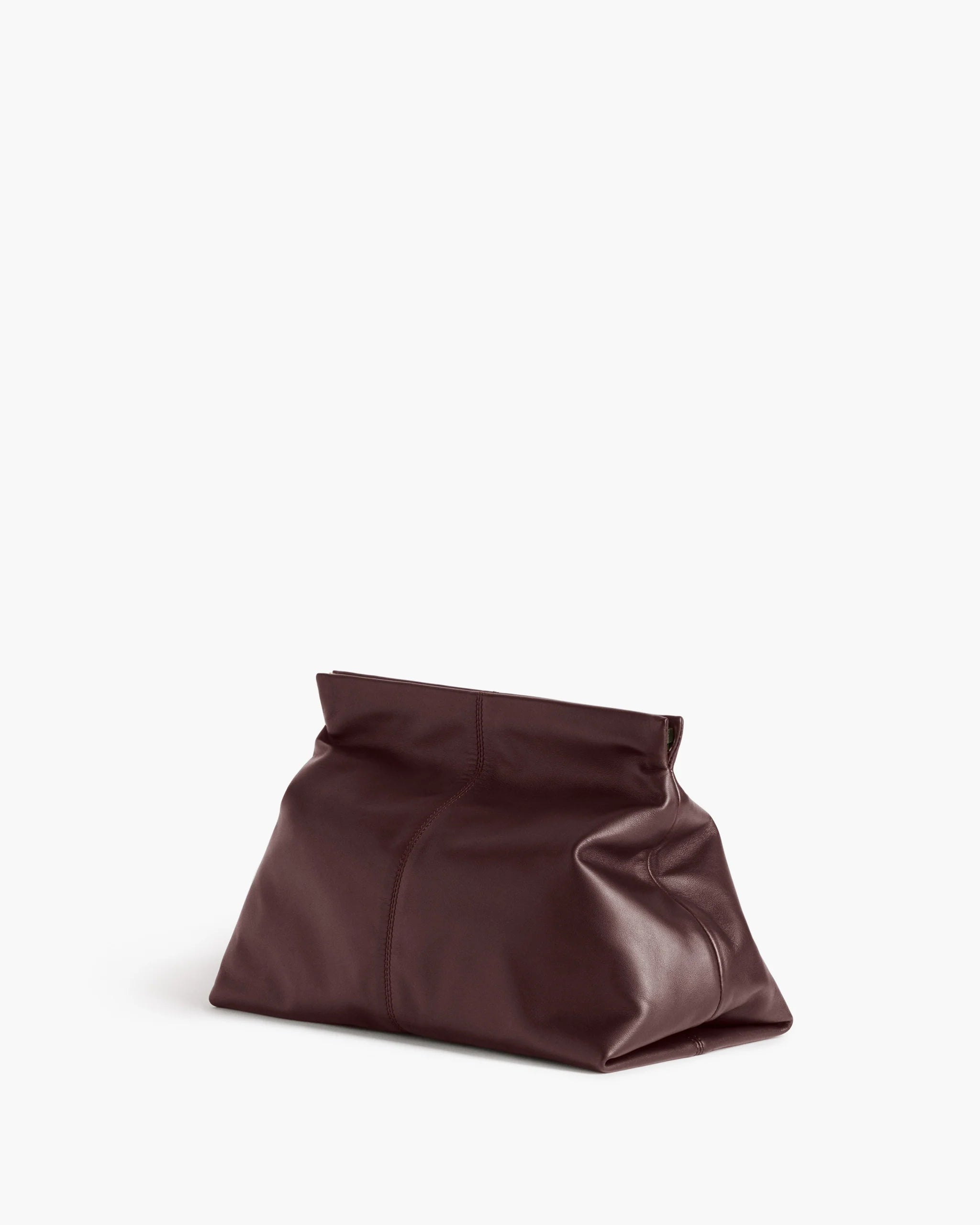 Clay Clutch in Burgundy Leather