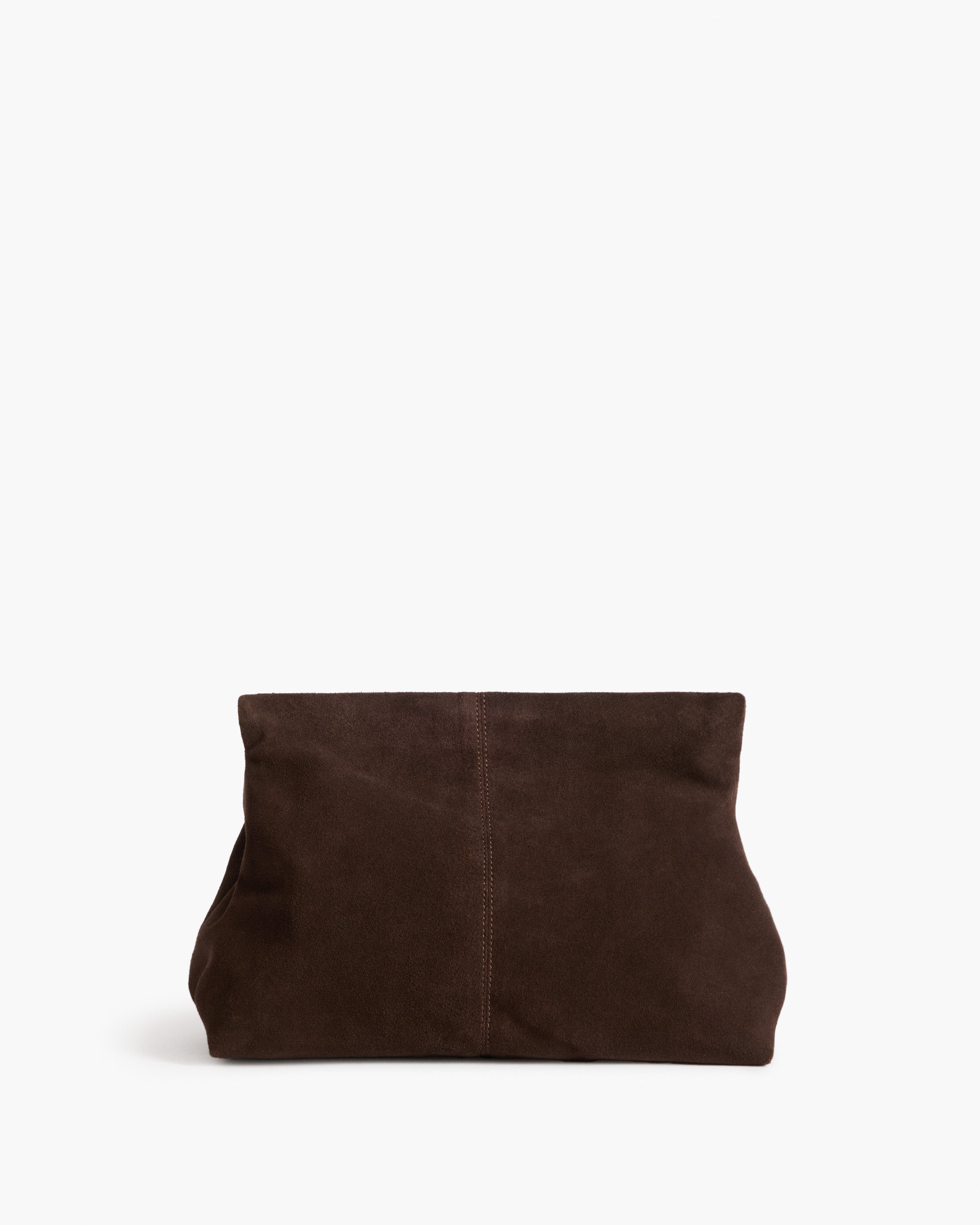 Clay Clutch in Chocolate Suede