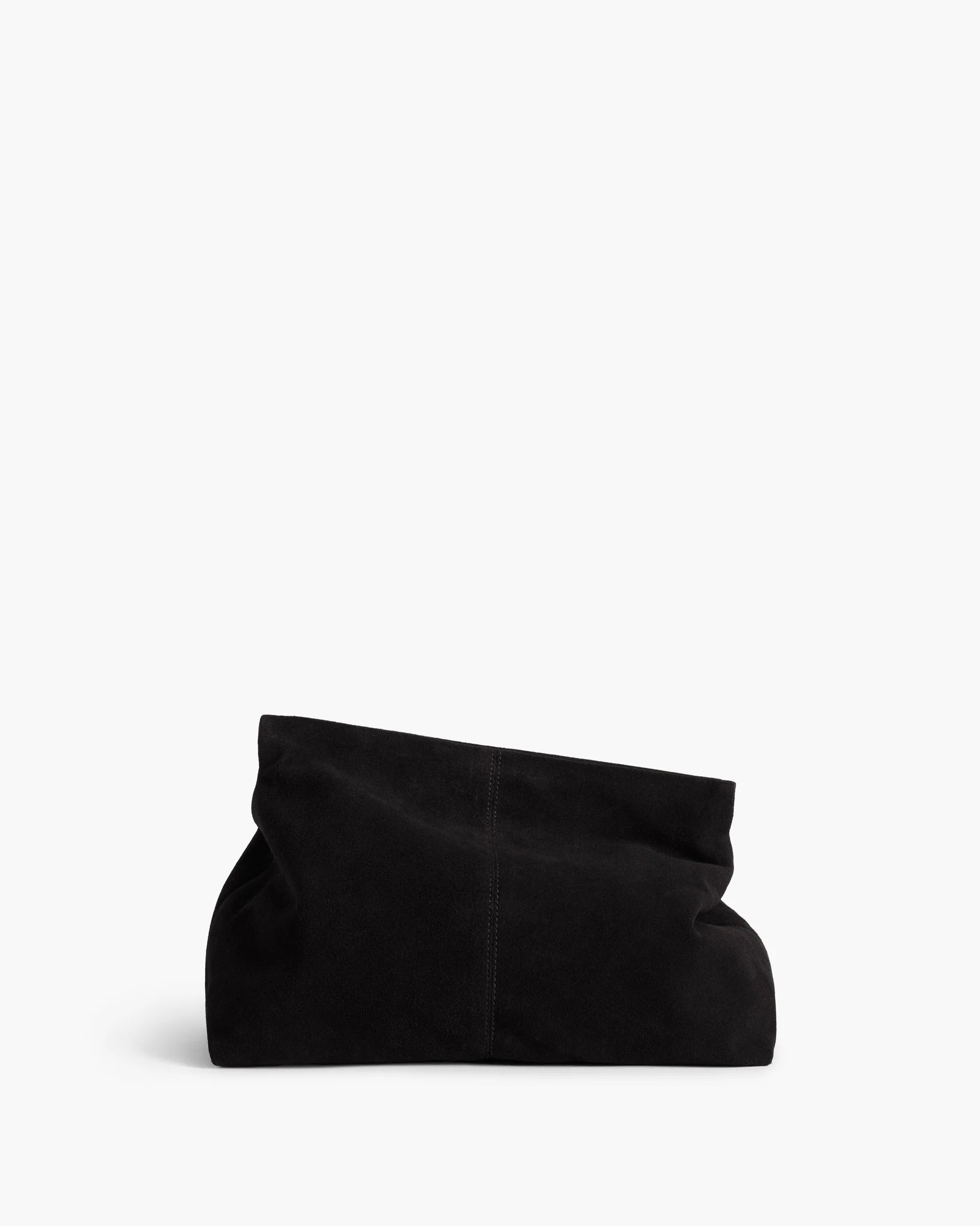 Clay Clutch in Black Suede