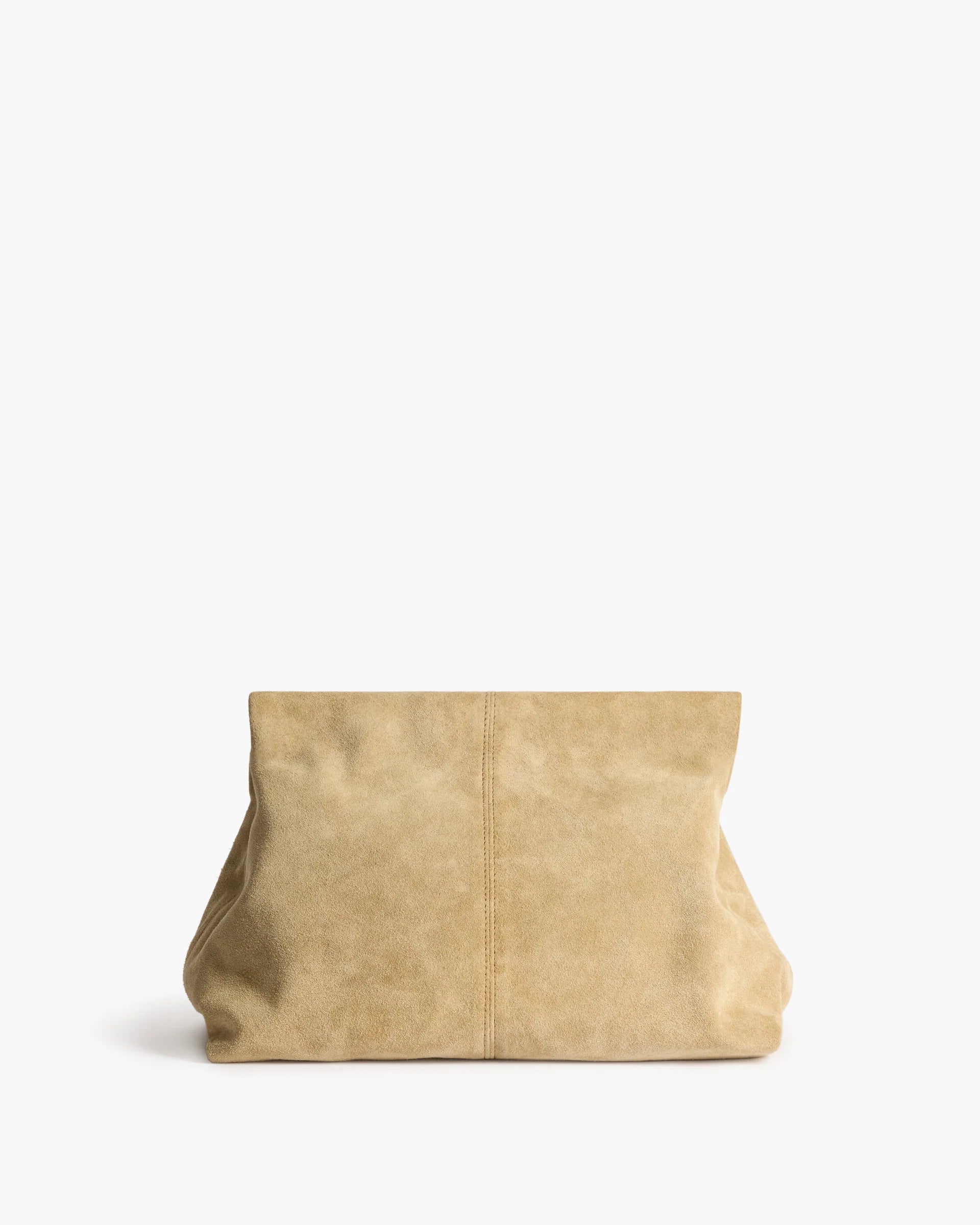 Clay Clutch in Sand Suede