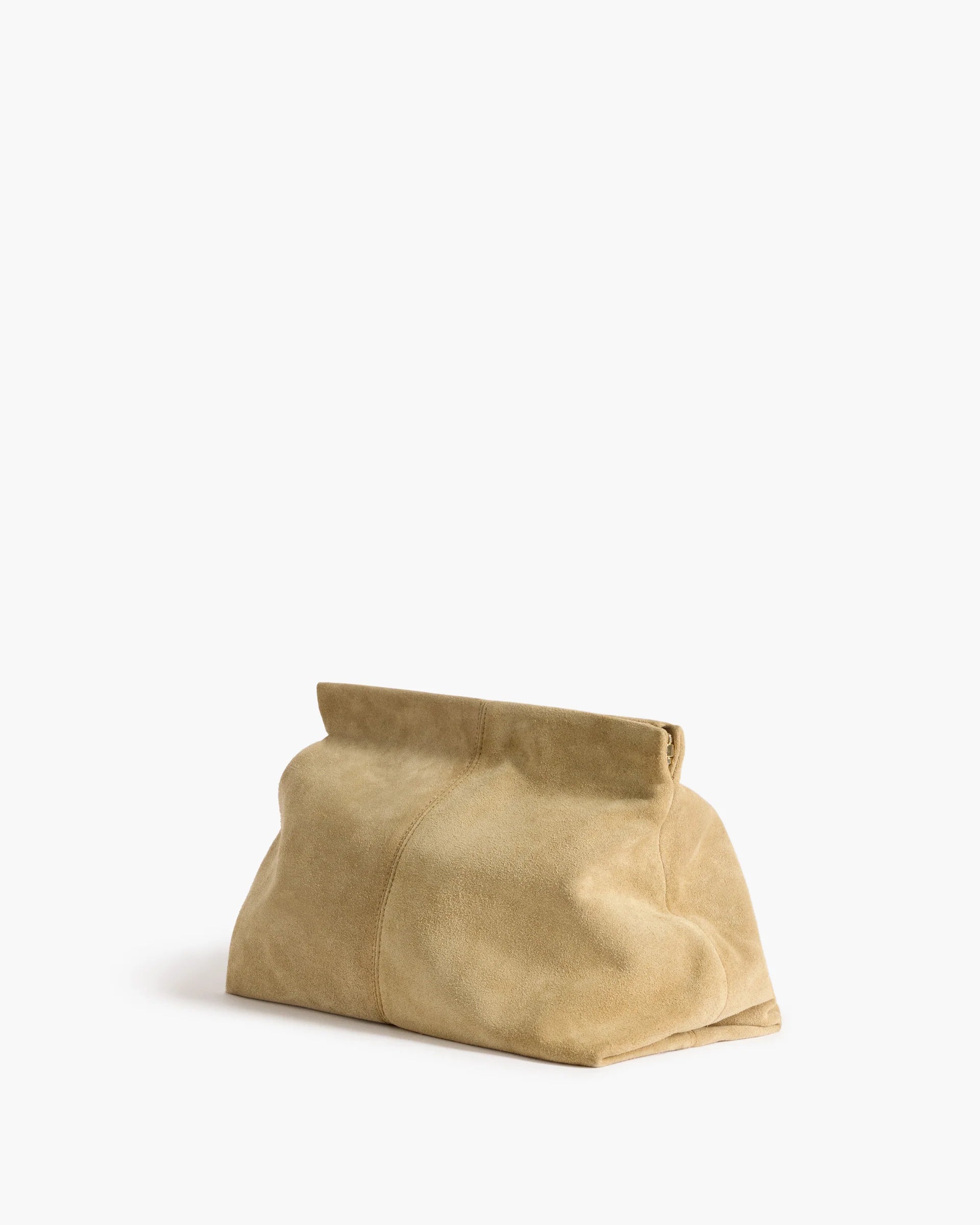 Clay Clutch in Sand Suede