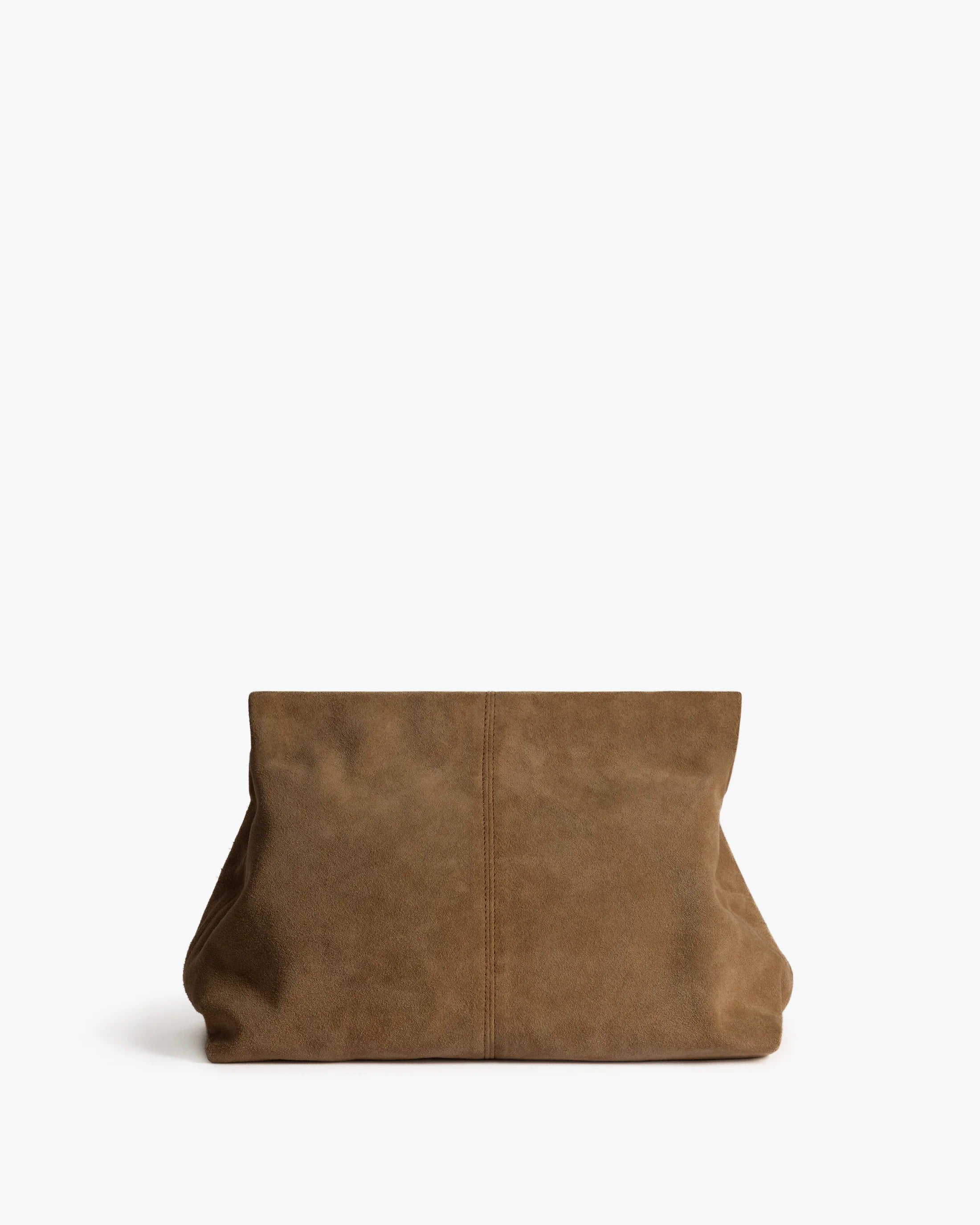 Clay Clutch in Wet Sand Suede