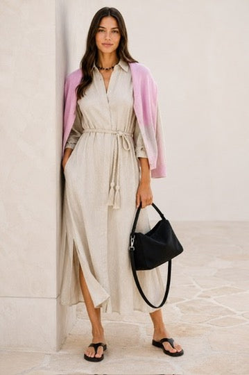Hollie Linen Dress in Winds