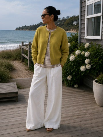 The Modern Long in Khaki/White