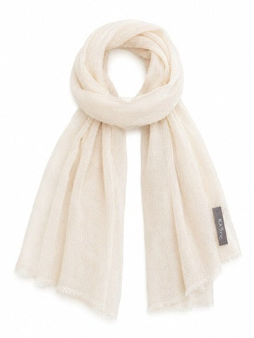 Featherweight Cashmere Scarf in Antique White